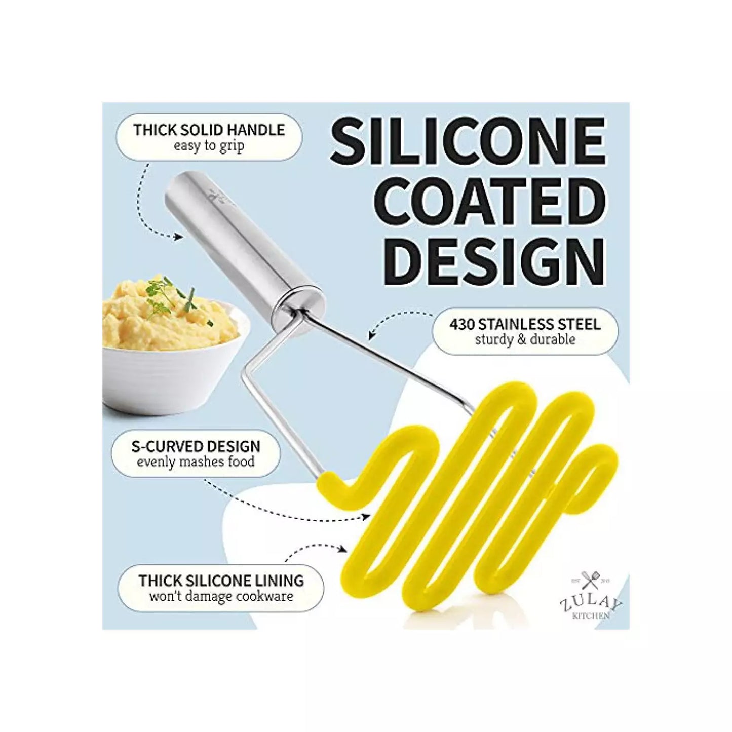 Silicone-Embrace Potato Masher