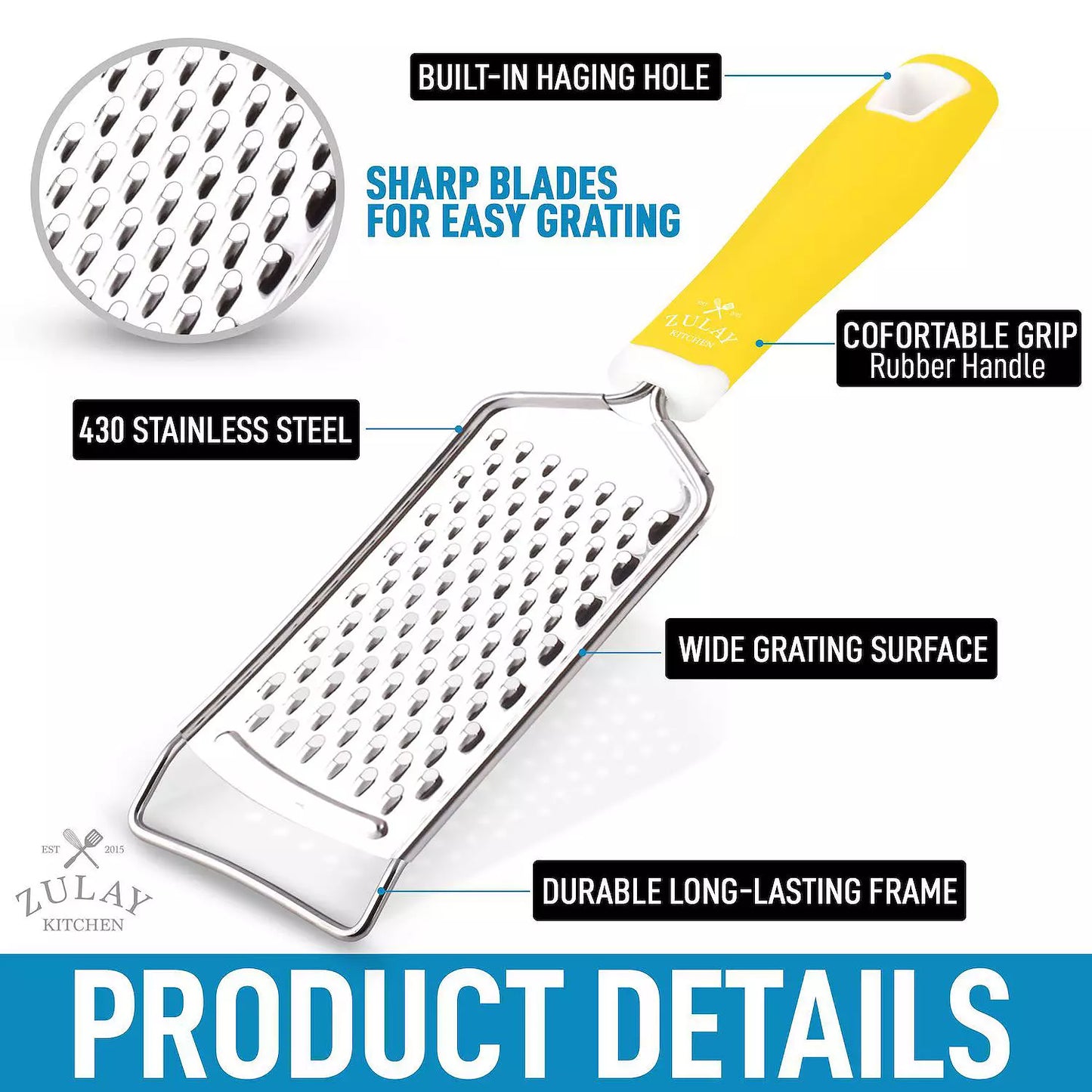 Stainless-Steel Handheld Cheese Grater