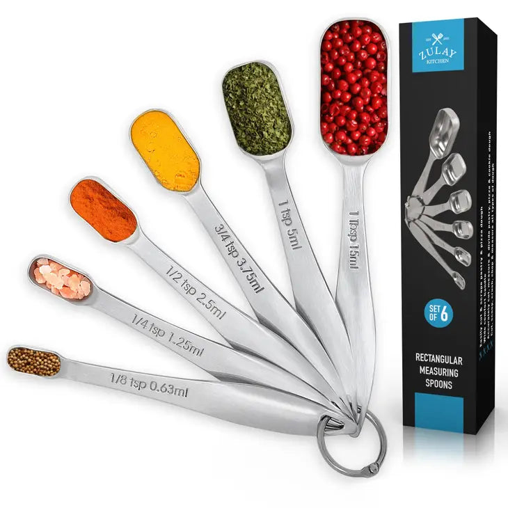 Stainless Steel Measuring Spoons - Slim Design