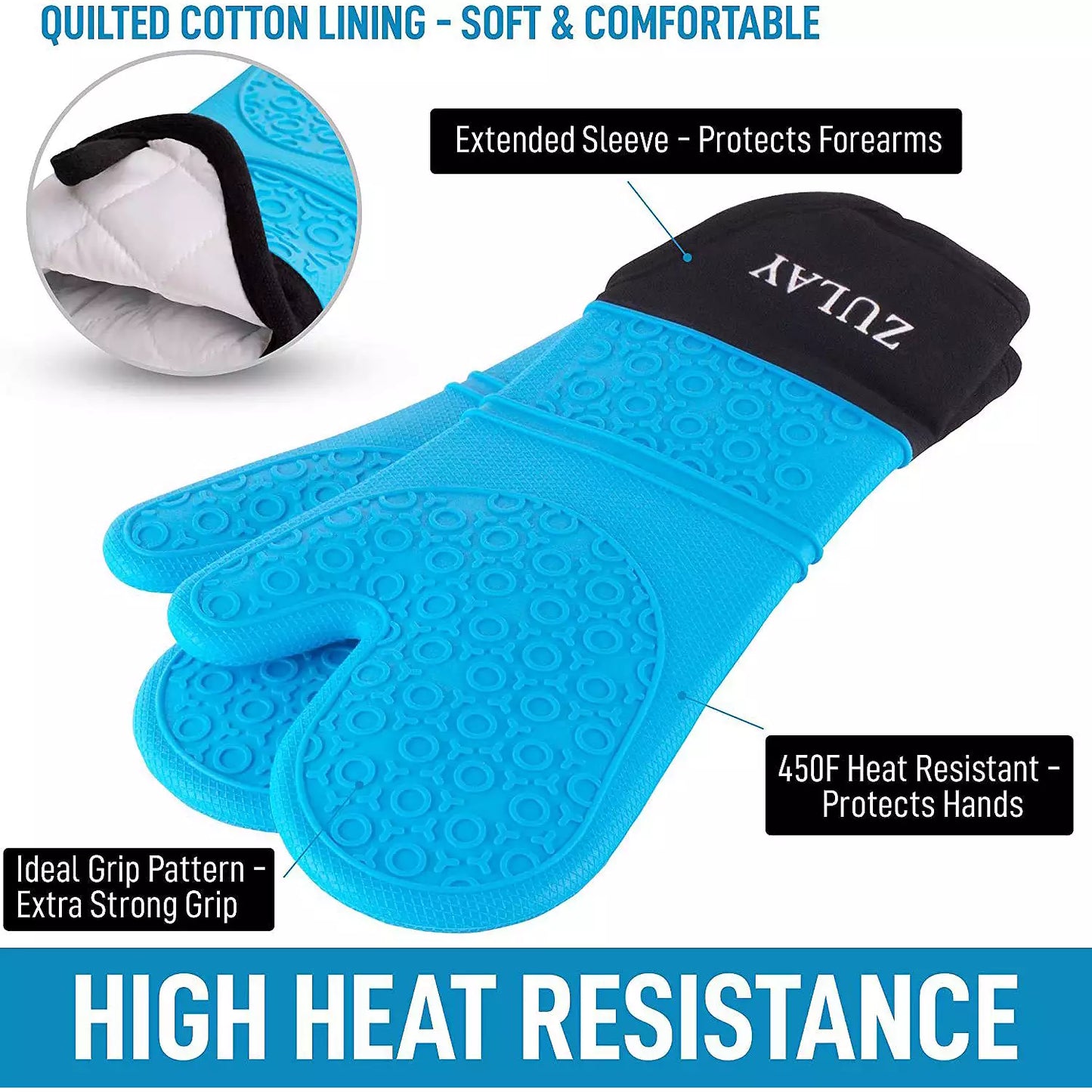 Silicone Heat-Resistant Oven Mitts